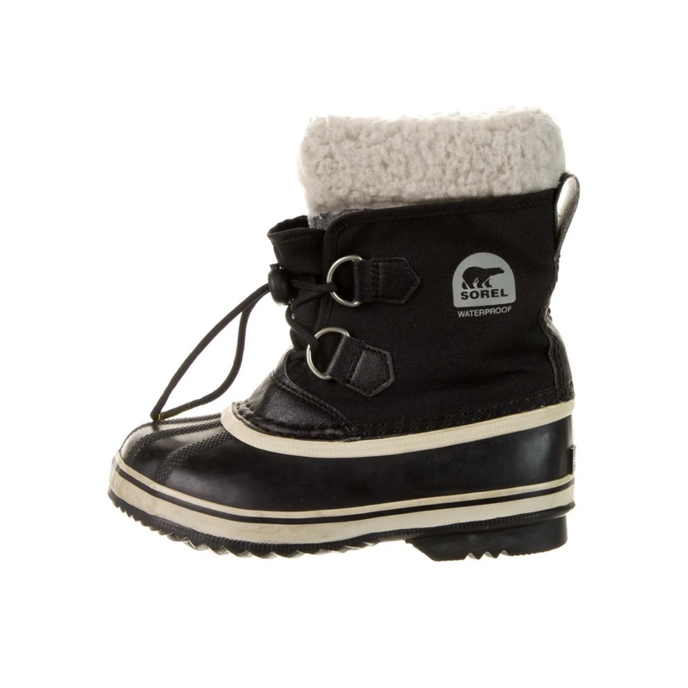 Sorel Black and White Insulated Boots Kids size 13